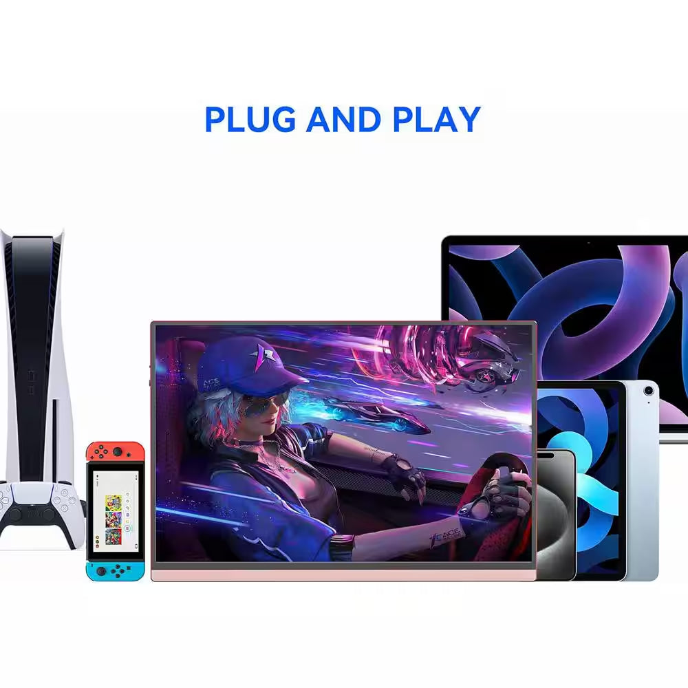 Portable Monitor, 1920 * 1200P IPS Laptop Monitor with USB-C, Freesync HDMI Gaming Monitor