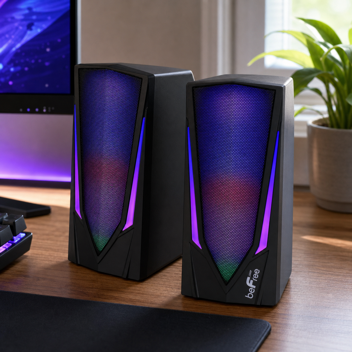 Befree Sound Dual 2.0 Computer  Speakers with LED RGB Lights