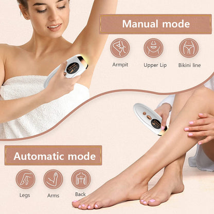 Professional Permanent Laser Hair Removal Device with 999,999 Flashes - Painless Epilator for Women's Body, Facial, Legs, and Bikini Line