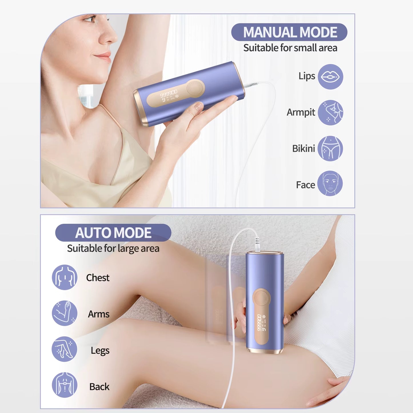 990000 Flash Laser Epilator IPL Hair Removal for Men and Women Body Bikini Facial Permanant Painless IPL Hair Remover Machine