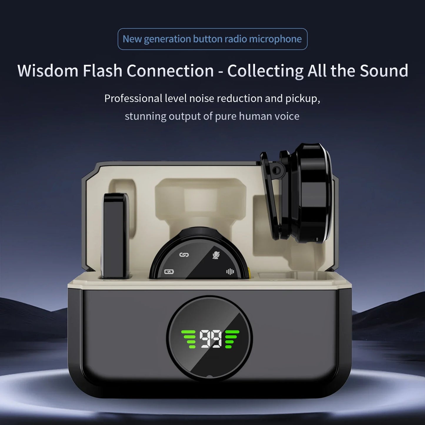 Wireless Lavalier Microphone Dual Omnidirectional Condenser Lavalier Microphone Microphone for Iphone Android Video Recording