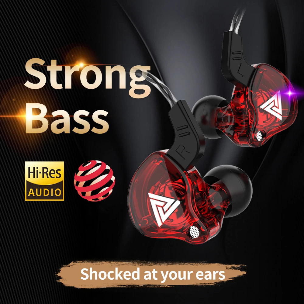Original QKZ AK6 Copper Driver Hifi Wired Earphone Race Sport Headphone Bass Stereo Headset Music Earbuds 3.5MM in Ear with Mic