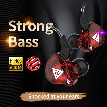 Original QKZ AK6 Copper Driver Hifi Wired Earphone Race Sport Headphone Bass Stereo Headset Music Earbuds 3.5MM in Ear with Mic