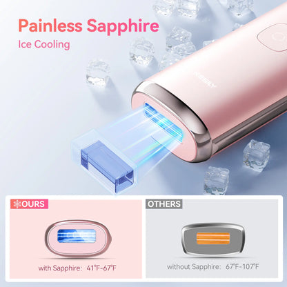 KESILY by OVUTEK Laser Hair Removal IPL for Women and Men, Sapphire Ice-Cooling, Nearly Painless and Permanent Hair Removal Device at Home Comfort