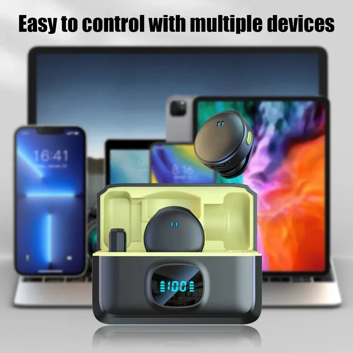 Wireless Lavalier Microphone 2.4G Wireless Microphone Magnetic Suction Microphone Dual Noise Reduction Mic for Video Recording
