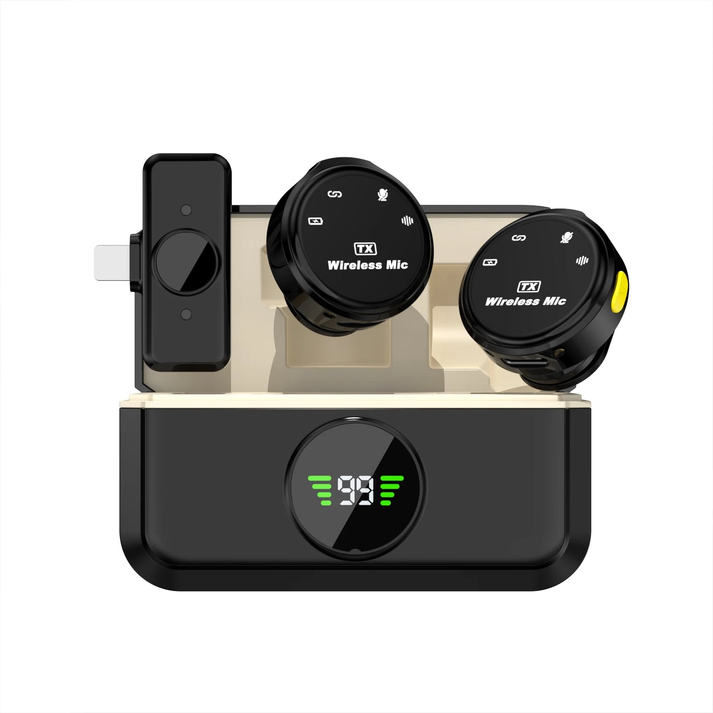 Wireless Lavalier Microphone Dual Omnidirectional Condenser Lavalier Microphone Microphone for Iphone Android Video Recording