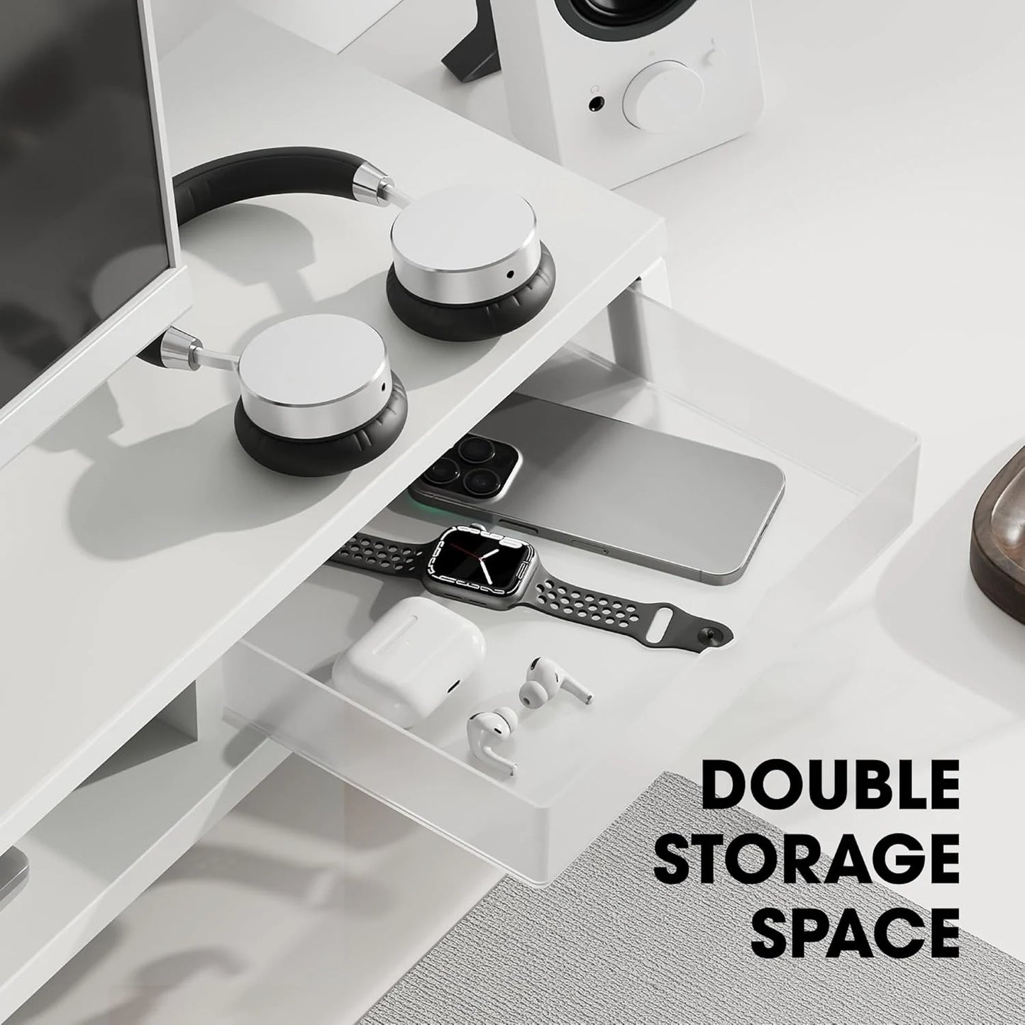 Fenge Dual Monitor Stand Riser for Desk, 42.5In Large Monitor Stand for 2 Monitor - 42.5X9.2X5.4 Inches