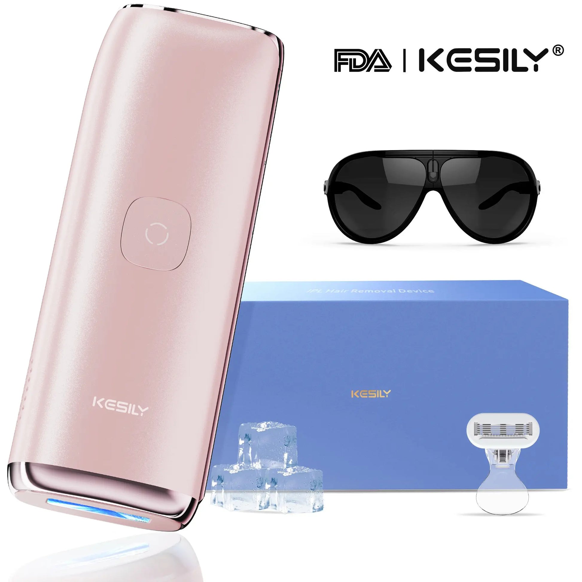 KESILY by OVUTEK Laser Hair Removal IPL for Women and Men, Sapphire Ice-Cooling, Nearly Painless and Permanent Hair Removal Device at Home Comfort