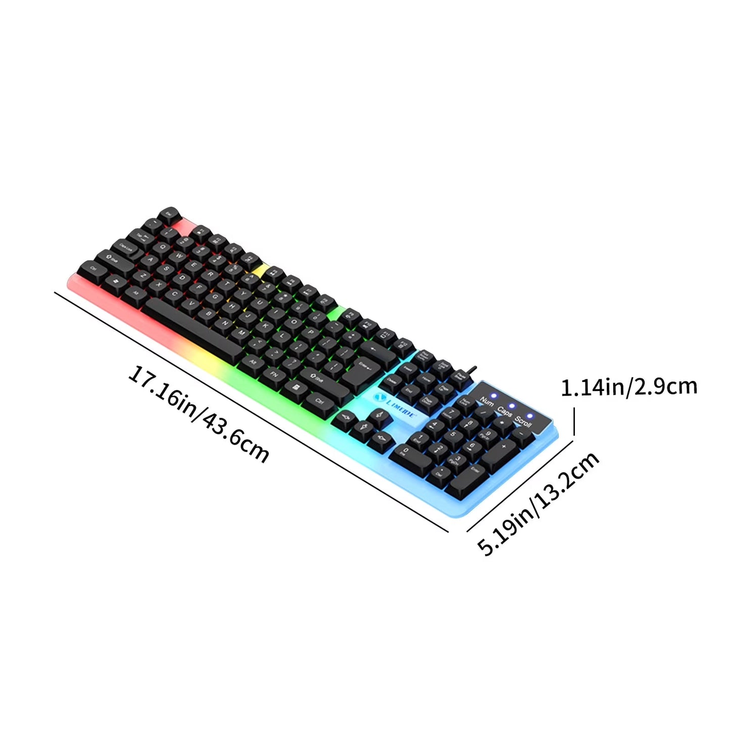 Keyboard, Luminous Keyboard and Mouse Set Hovering Keyboard Mechanical Feeling Gaming Mouse and Keyboard Colourful RGB Lights Wired Keyboard Wired Mouse, Christmas Gifts for Him/Her