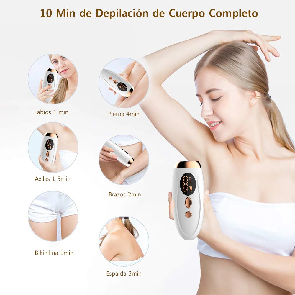 Professional Permanent Laser Hair Removal Device with 999,999 Flashes - Painless Epilator for Women's Body, Facial, Legs, and Bikini Line