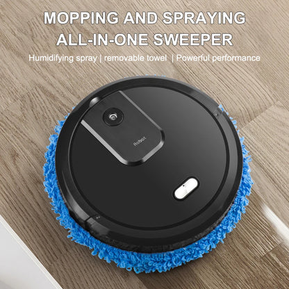 Smart Sweeping and Mop Robot Vacuum Cleaner Dry and Wet Mopping Rechargeable Robot Home Appliance with Humidifying Spray