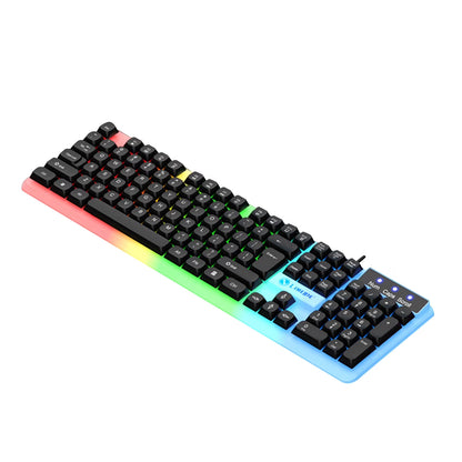 Keyboard, Luminous Keyboard and Mouse Set Hovering Keyboard Mechanical Feeling Gaming Mouse and Keyboard Colourful RGB Lights Wired Keyboard Wired Mouse, Christmas Gifts for Him/Her