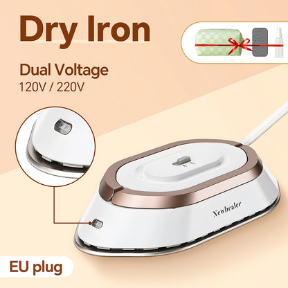 Mini Handheld Travel Iron 120V/220V Lightweight Dry Iron 30S Heat Press Machine Non-Steam Clothes Irons for Home and Travel