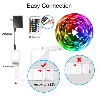 50FT LED Strip Lights, Music Sync 5050 RGB Color Changing LED Lights Strip with Phone Bluet