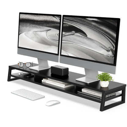 Fenge Dual Monitor Stand Riser for Desk, 42.5In Large Monitor Stand for 2 Monitor - 42.5X9.2X5.4 Inches