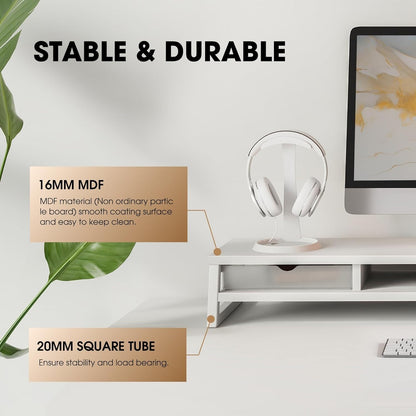 Fenge Dual Monitor Stand Riser for Desk, 42.5In Large Monitor Stand for 2 Monitor - 42.5X9.2X5.4 Inches