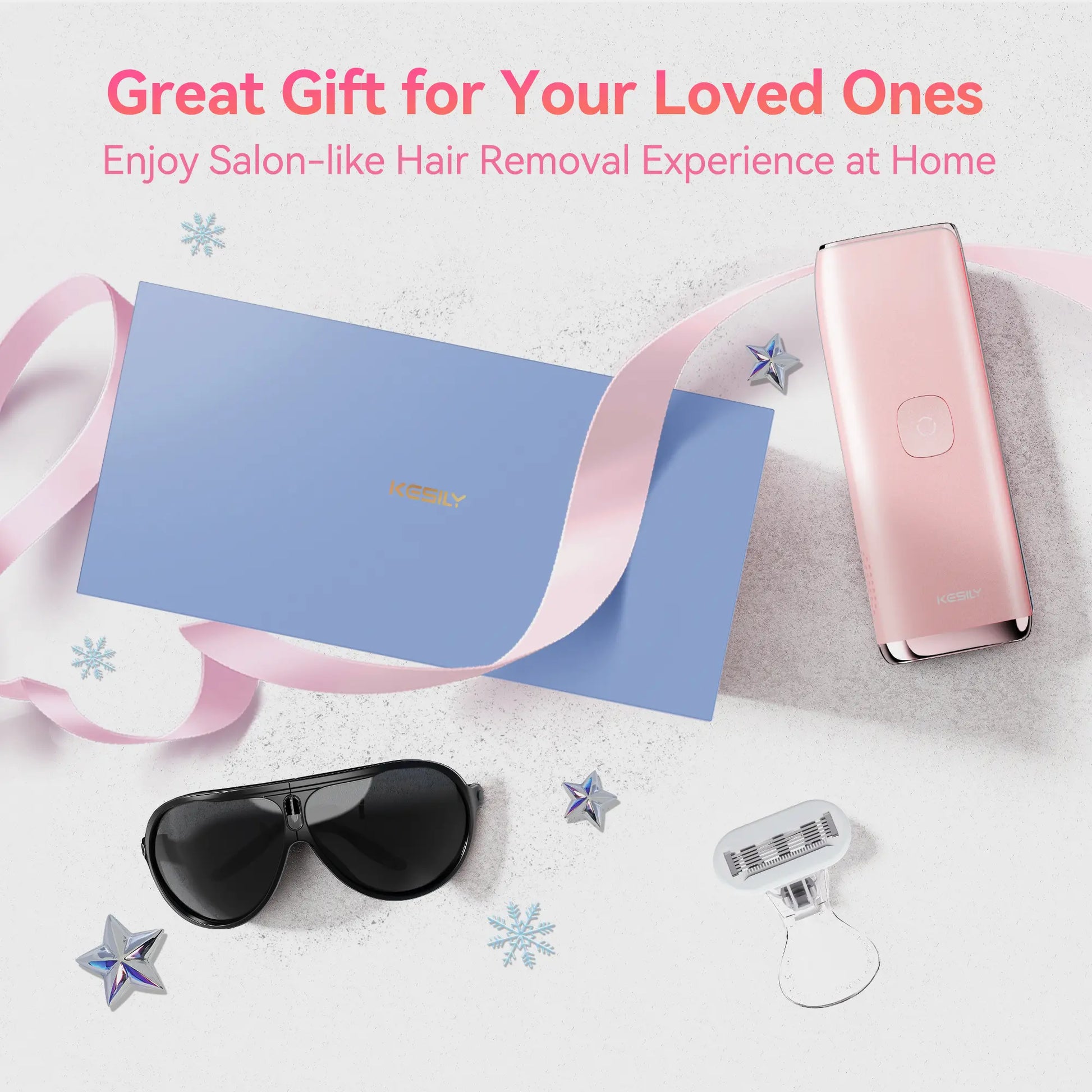 KESILY by OVUTEK Laser Hair Removal IPL for Women and Men, Sapphire Ice-Cooling, Nearly Painless and Permanent Hair Removal Device at Home Comfort